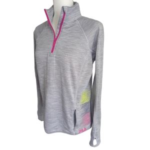 Fila running jacket sweatshirt size medium heathered gray with soft lining
